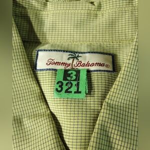 XXL EUC Mens Tommy Bahama Green Checkered Casual Button Down Shirt Coastal Beach